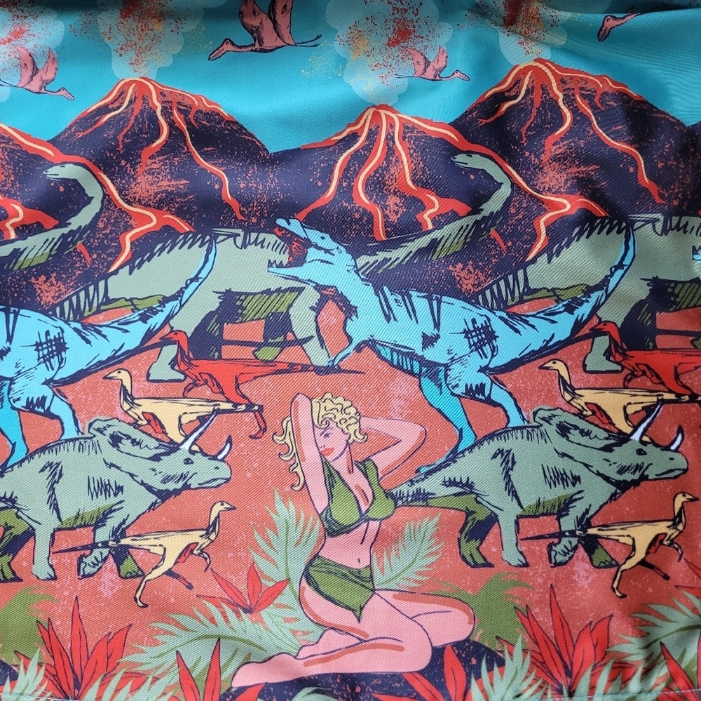 Lindy Bop Sorrell Dress In Volcano Print, VGUC, Size 8 - Picture 8 of 9